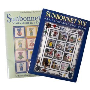 Vtg Sunbonnet Sue Quilt Patterns Book Lot of 2 Eleanor Burns Oxmoor House EUC